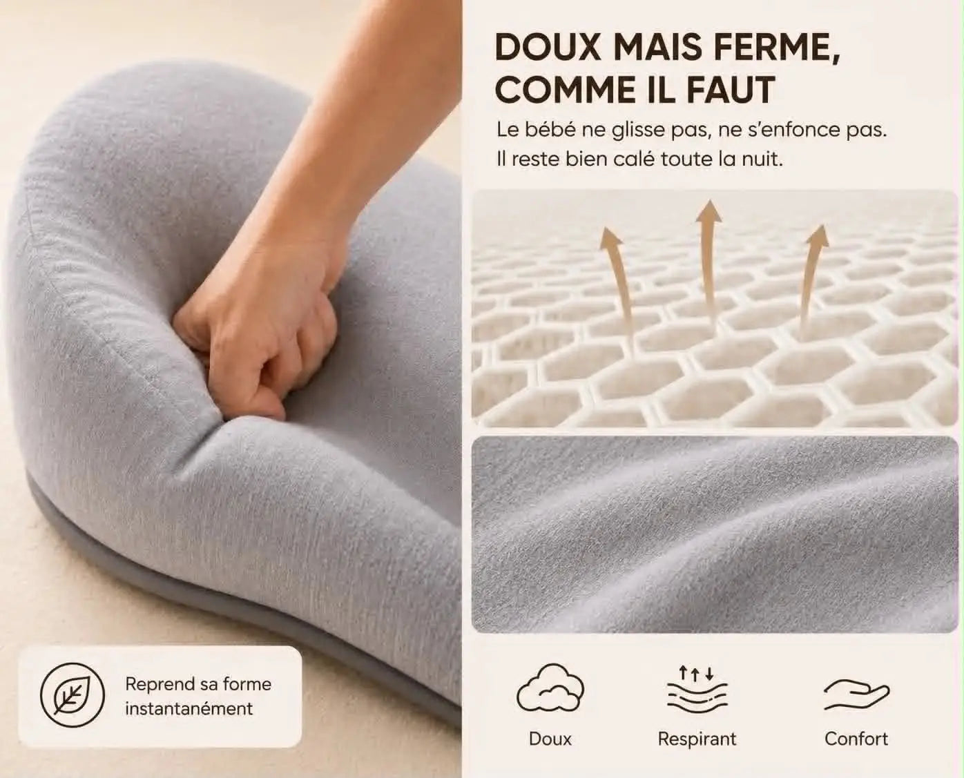 Le Cocon Nuiska™ anti-reflux pour bébé