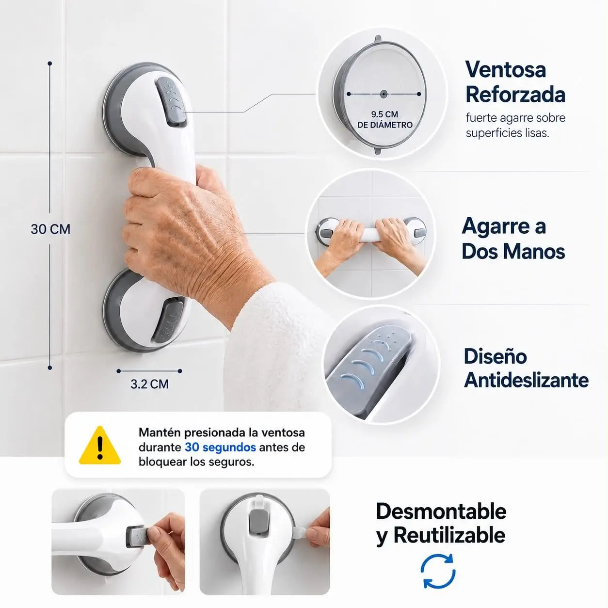 Nuiska™ Asidero 105 - Doble Ventosa