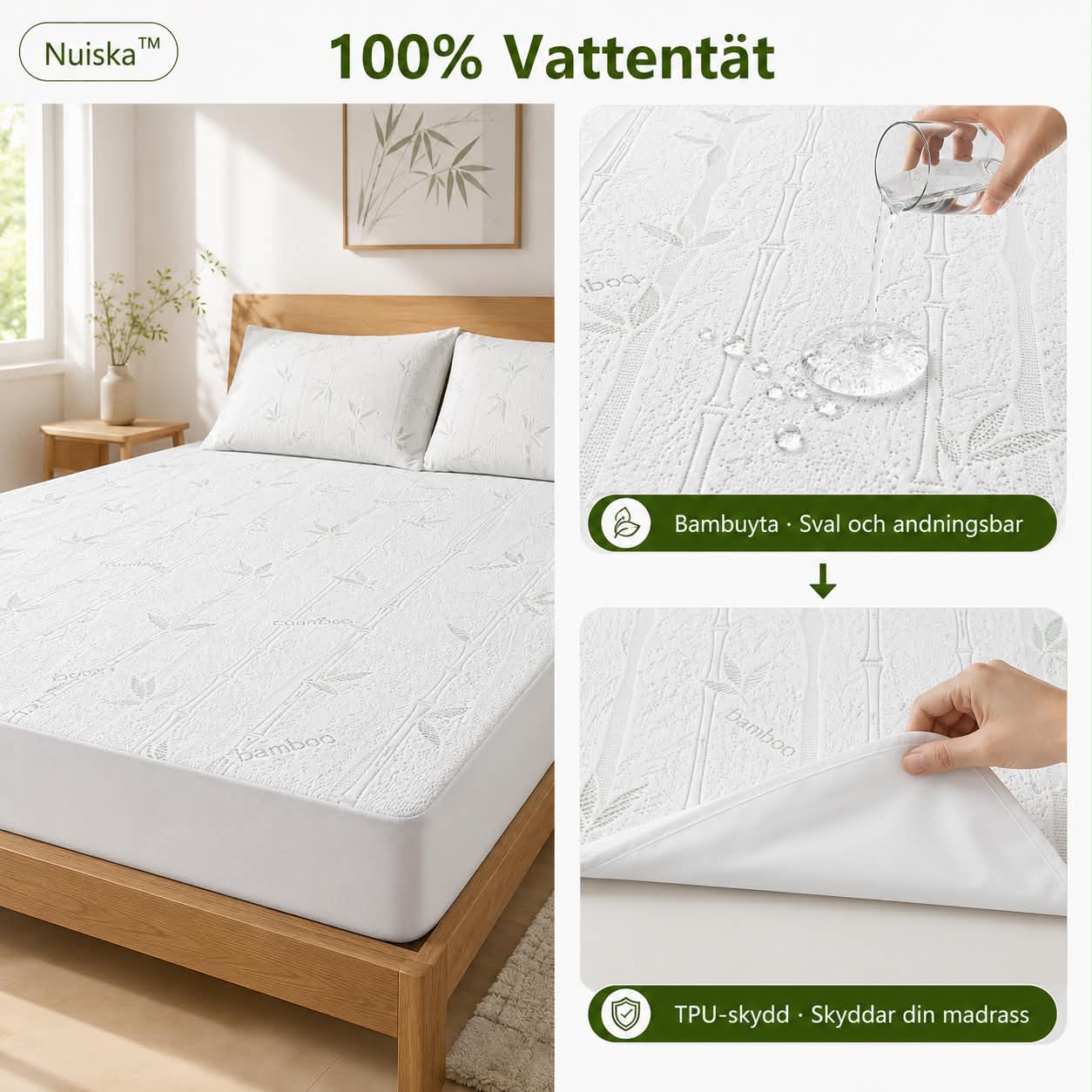 Nuiska™ Bambu Madrass Skydd