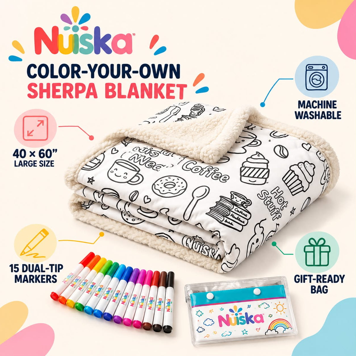 Nuiska™ ColorMagic Sherpa Blanket